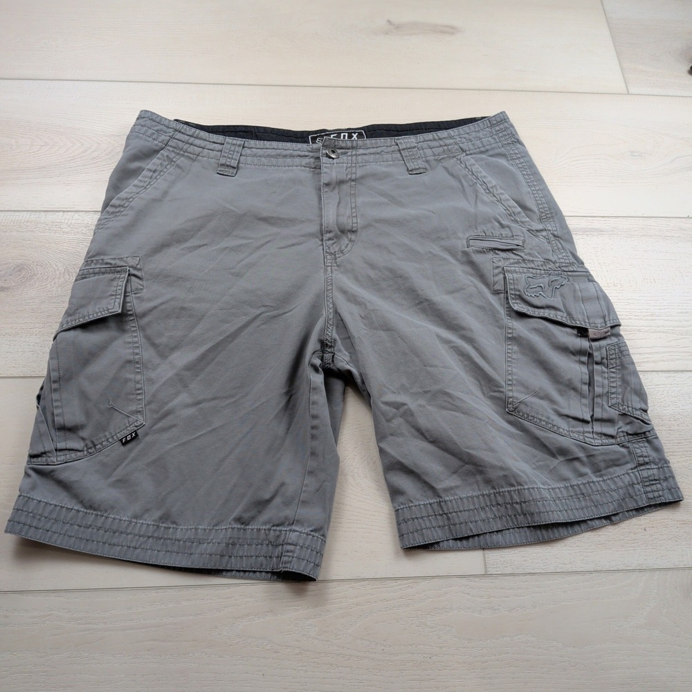 Fox Racing Mens Slambozo Gray Cotton Canvas Cargo Shorts Size 40